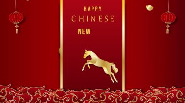 Mutlu Çin Yeni Yılı 2026 Motion Animasyon Arkaplanı.