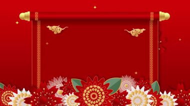 Lüks Çin Yeni Yılı 2026 Motion Background 'da At Zodiac, Kırmızı Festival Teması ve Geleneksel Fenerler yer alıyor. Çince karakterler At Yılı anlamına gelir.