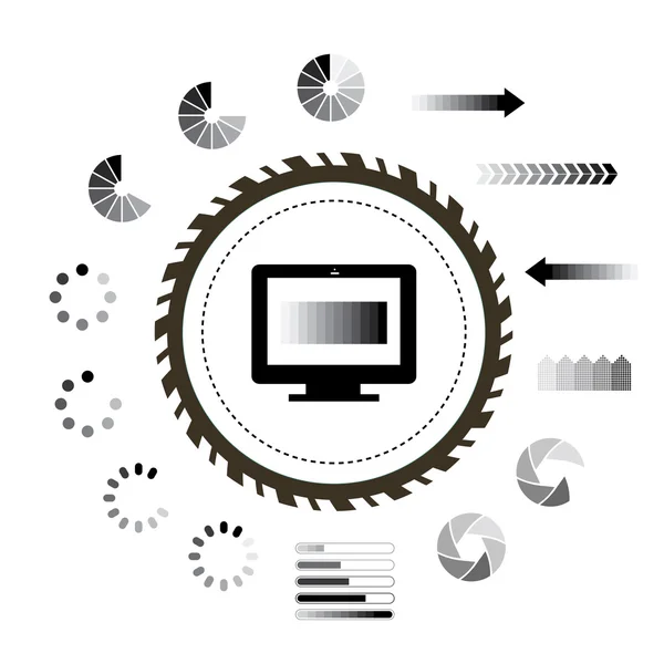Symbole de chargement et technologie — Image vectorielle