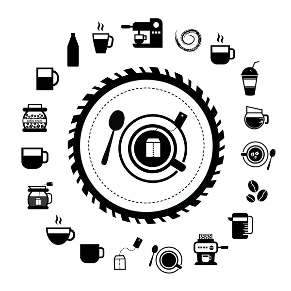 Tasse und Kaffee Icon Set — Stockvektor