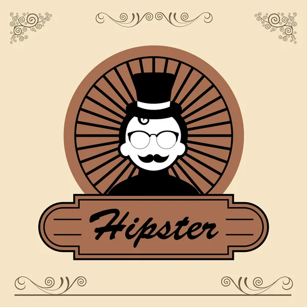 Personnage dessin animé style hipster — Image vectorielle