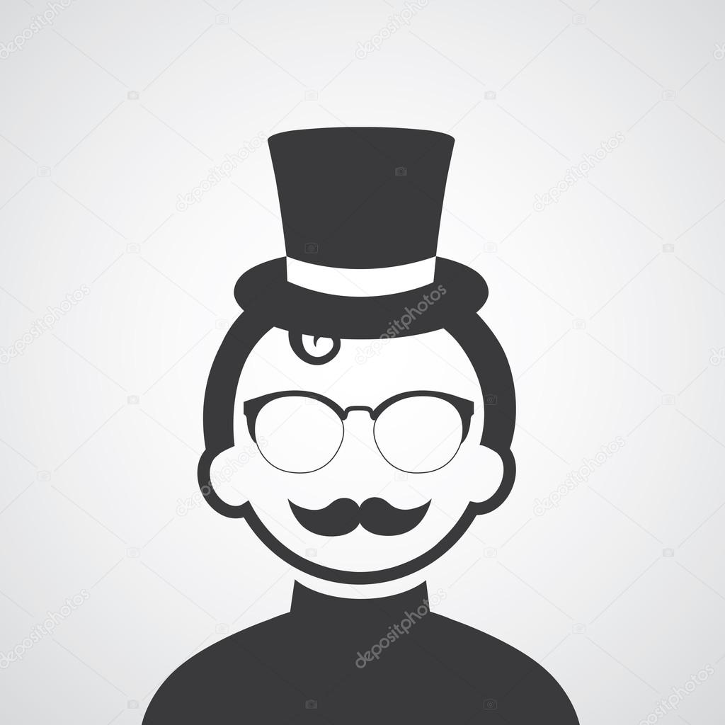 Vector symbol  hipster man style