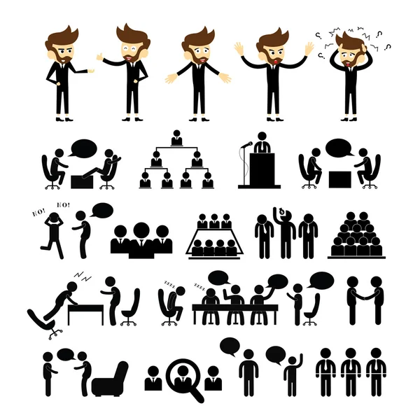 Meeting and talking symbols — Stock Vector