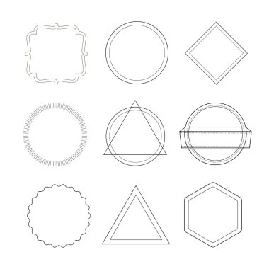 Vintage çerçeveler ve etiketleri kümesi