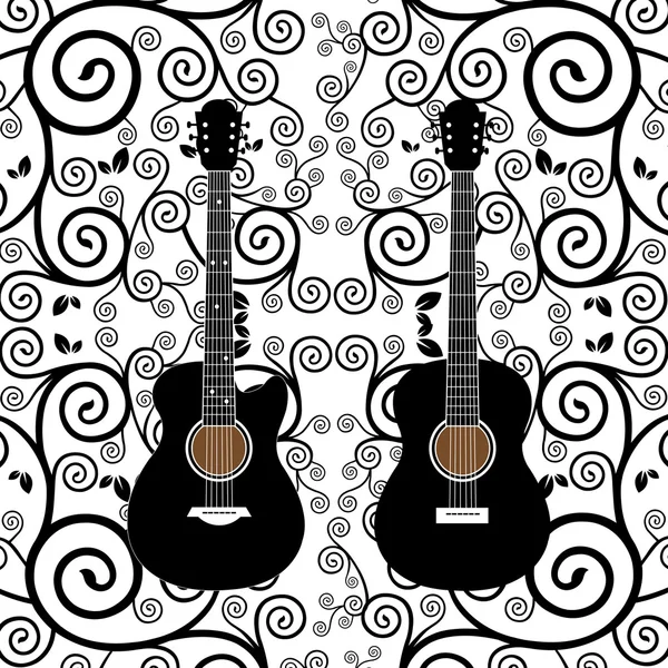 Acoustic and electric guitars — Stock Vector