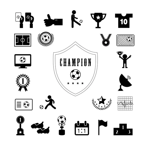 Set voetbalpictogrammen — Stockvector