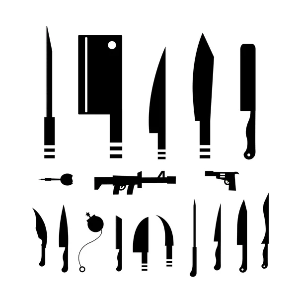 Conjunto de símbolos de armas — Vetor de Stock