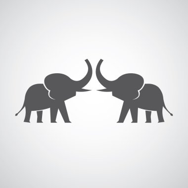iki fil silhouettes