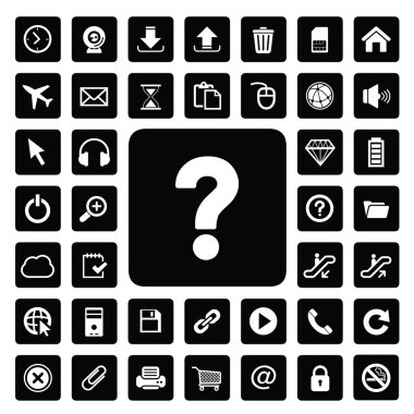 Website technology icon set clipart
