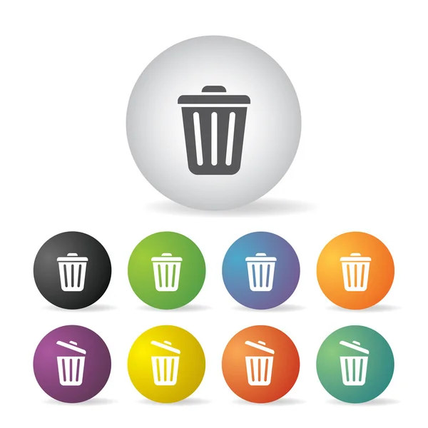 Ensemble d'icônes de poubelle — Image vectorielle