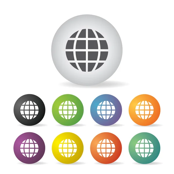 Globo tierra icono conjunto — Vector de stock