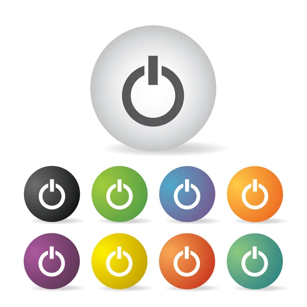 Interruptor de encendido icono conjunto — Vector de stock