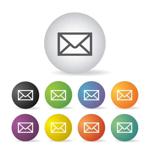 Enveloppe mail bouton ensemble — Image vectorielle