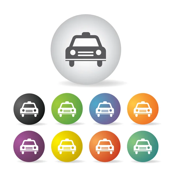 Juego de botones de símbolo Taxi — Vector de stock