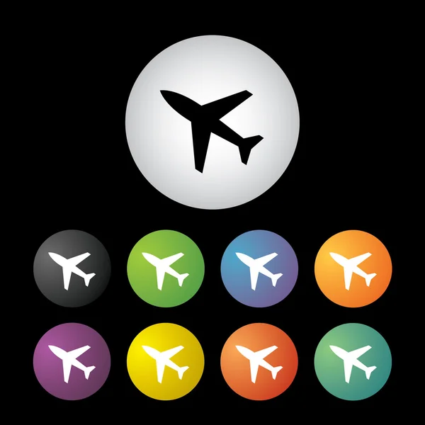 Airplane icon set — Stock Vector