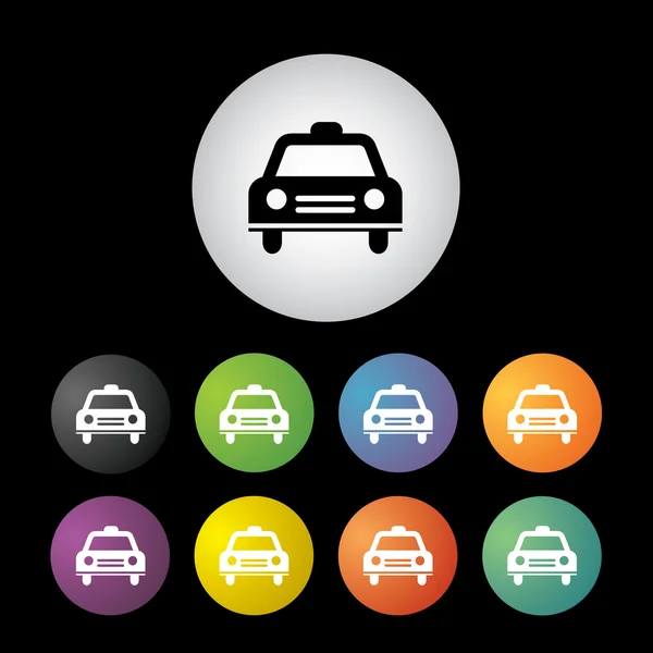 Taxi knop symboolsetzestaw przycisk symbol taksówką — Stockvector