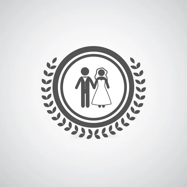 Symbole de mariée et marié — Image vectorielle