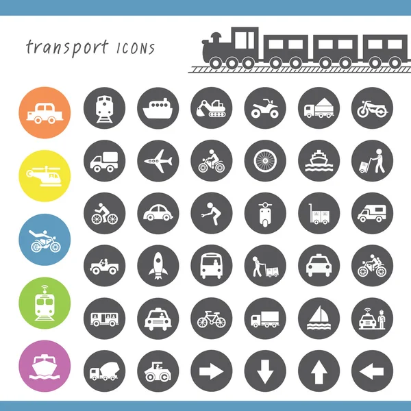 Conjunto de iconos de transporte — Vector de stock