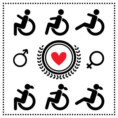 Disabled symbol set clipart