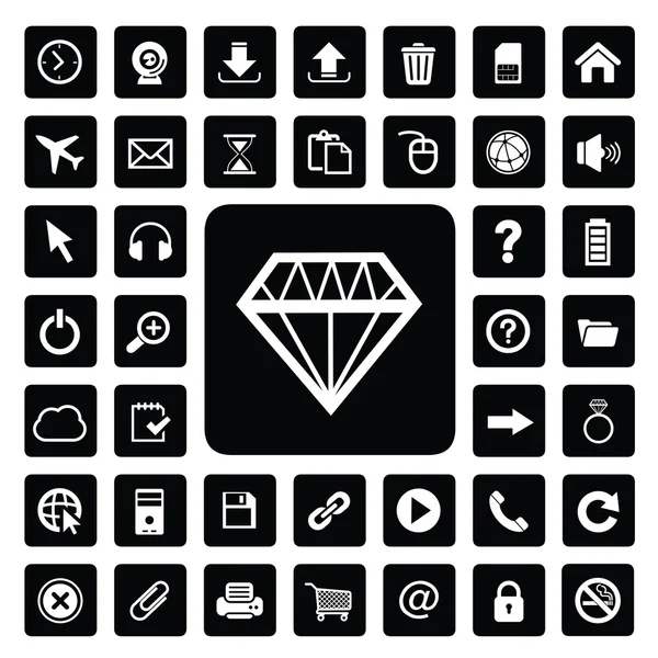 Conjunto de ícones de jóias e tecnologia — Vetor de Stock