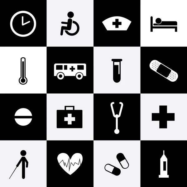 Set icone dell'ospedale — Vettoriale Stock