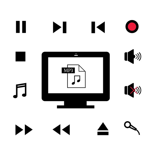 Symbole musique et technologie — Image vectorielle