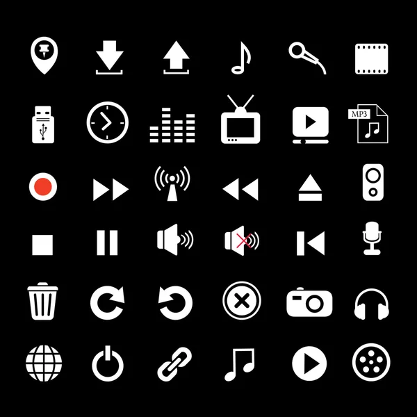 Conjunto de iconos botón de música — Archivo Imágenes Vectoriales