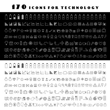 çizgi teknoloji Icons set