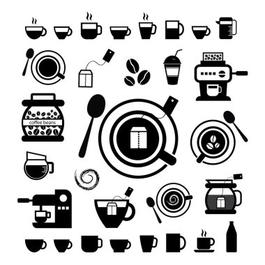 fincan ve kahve Icon set 