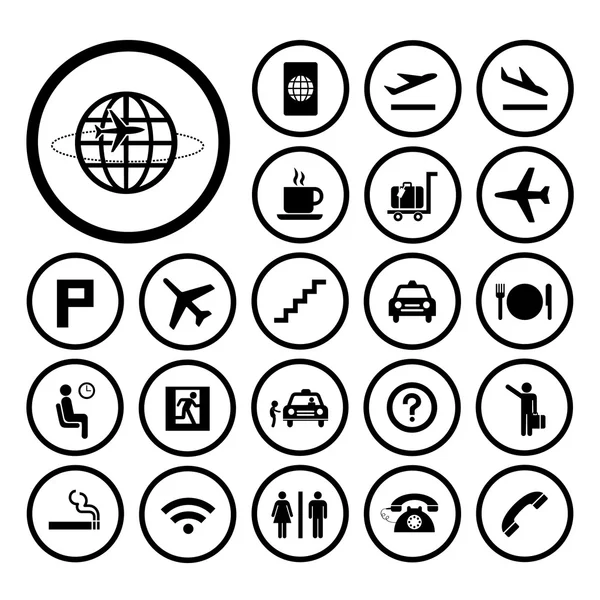 Airport icons set — Stock Vector