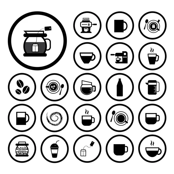 Conjunto de iconos de taza y café — Vector de stock