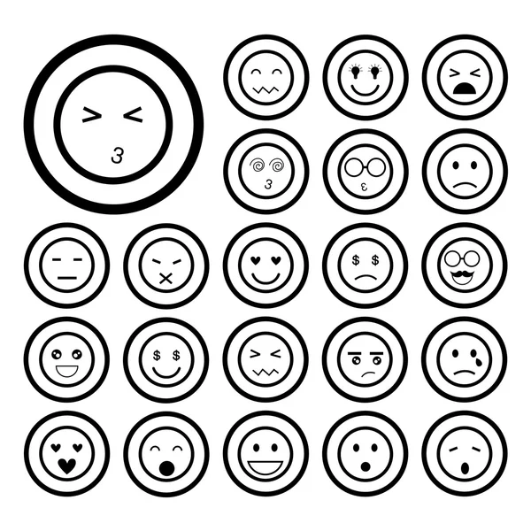 Gesichter Emoticon-Symbole gesetzt — Stockvektor