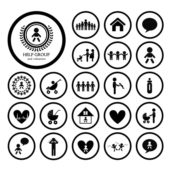 Children action welfare icon — Stock Vector