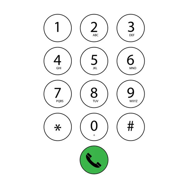 Clavier plat pour téléphone — Image vectorielle