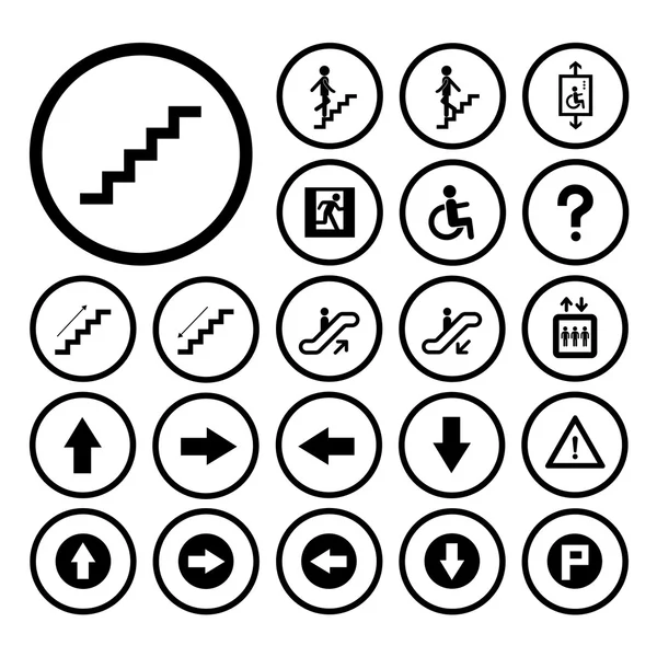 Conjunto de símbolos de escadas — Vetor de Stock