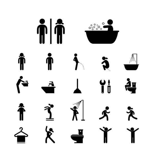 Symbole für Toilette und Hygiene — Stockvektor