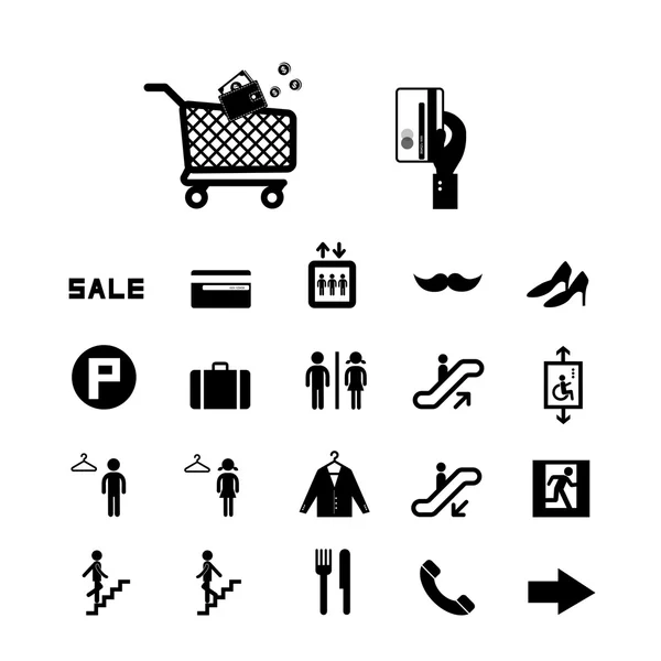 Shopping mall icons set — Stock Vector