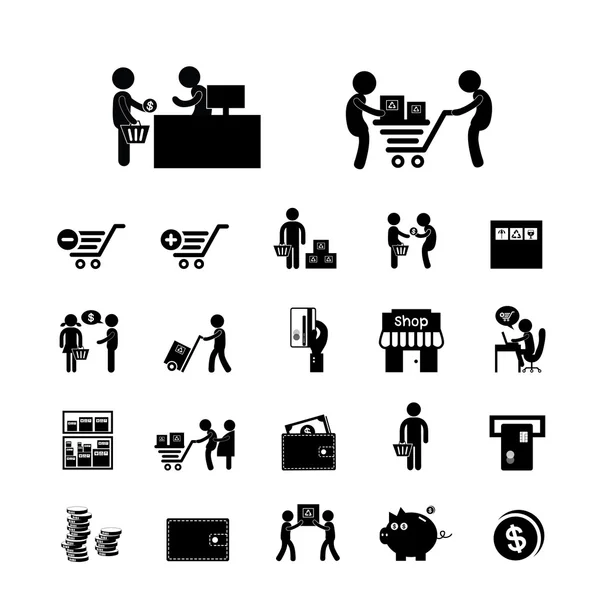Symbol für Einkauf und Lieferung — Stockvektor