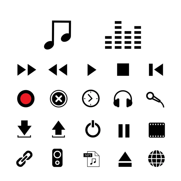 Music button icon set — Stock Vector