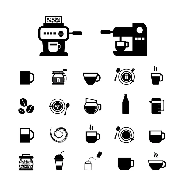 Conjunto de iconos de taza y café — Vector de stock