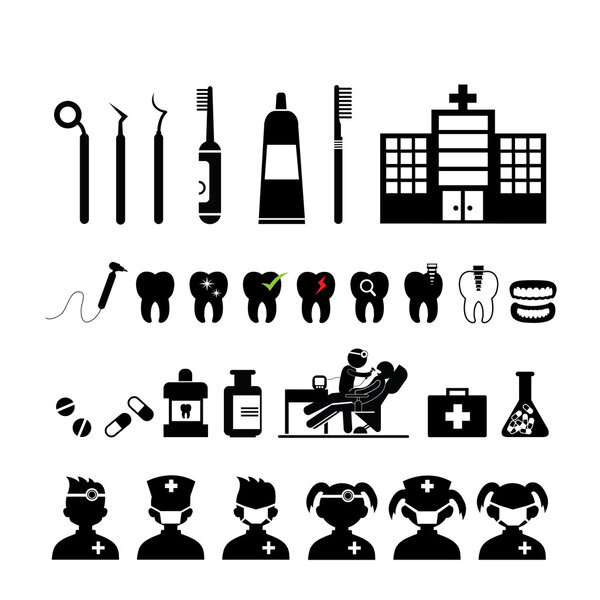 dental icons set