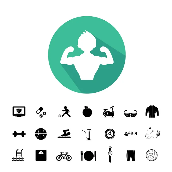 Sportovní a zdravé ikony — Stockový vektor