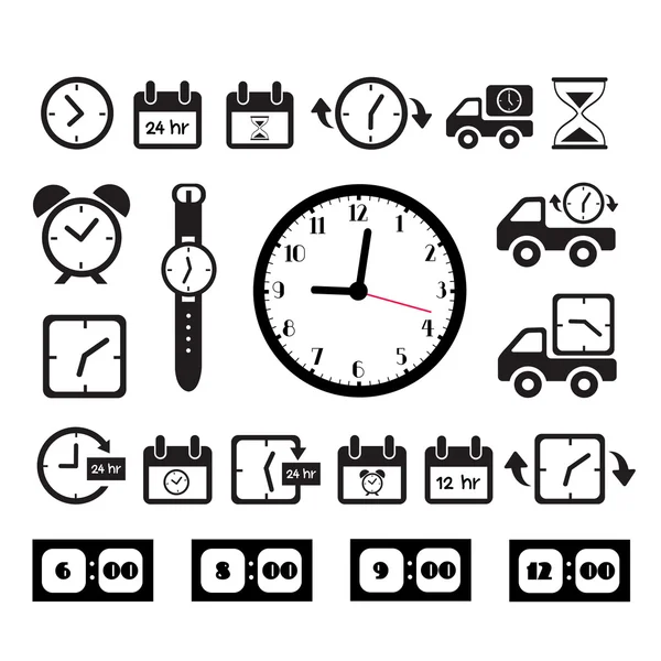 Relojes iconos — Vector de stock