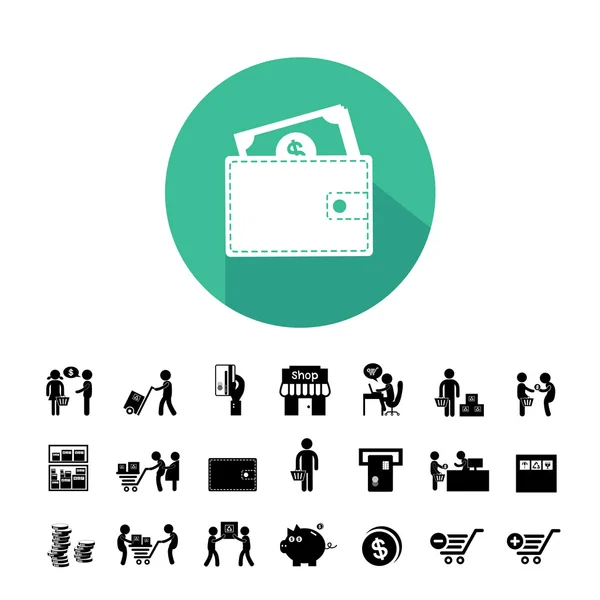 Symbole für Einkauf und Lieferung — Stockvektor