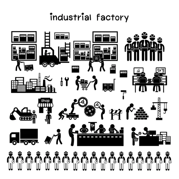 Ícones do fabricante e do distribuidor — Vetor de Stock