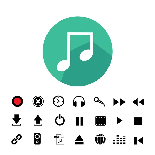 Botón de música iconos — Archivo Imágenes Vectoriales