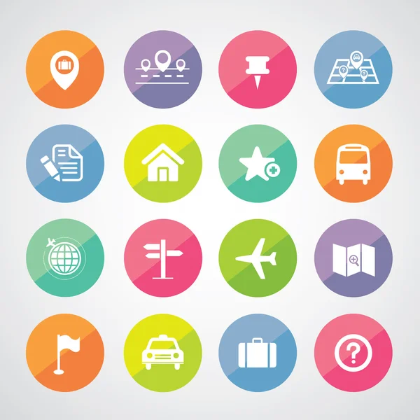 Map and location icons — Stock Vector