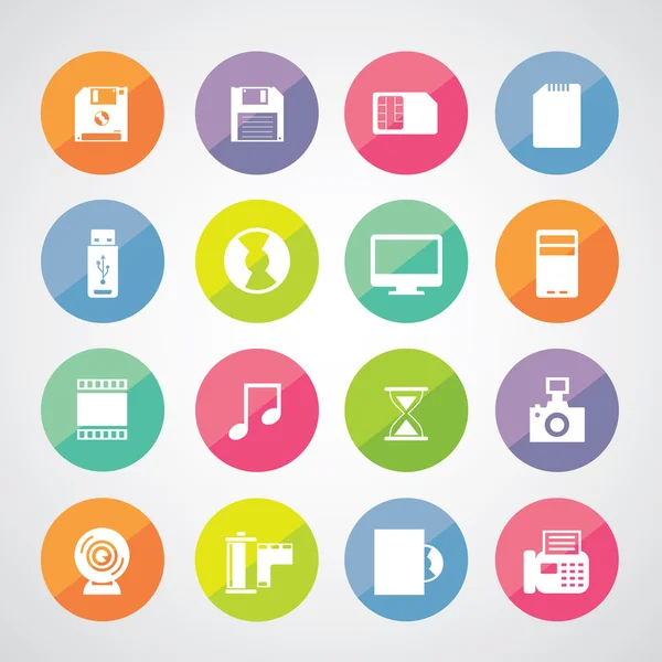 Computer and storage icons — Stock Vector