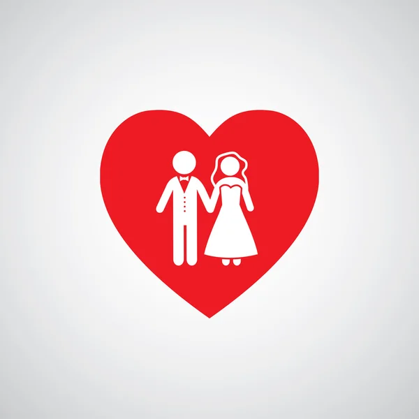 Icône couple marié — Image vectorielle