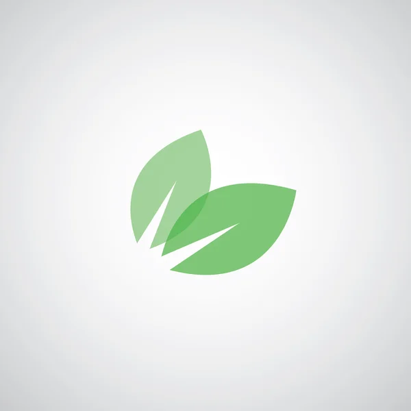 Green leaves, eco friendly icon — Stock Vector